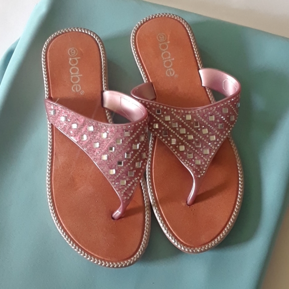 Womens Breezy Rhinestone Flip Flops Various Sizes - Picture 1 of 3